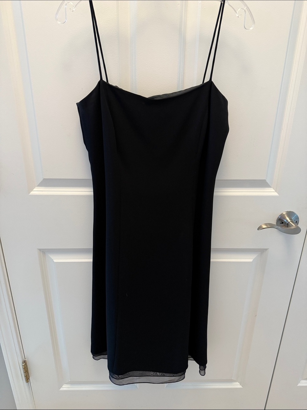 Ann Taylor Black Mini Slip Dress with Double Spaghetti Straps